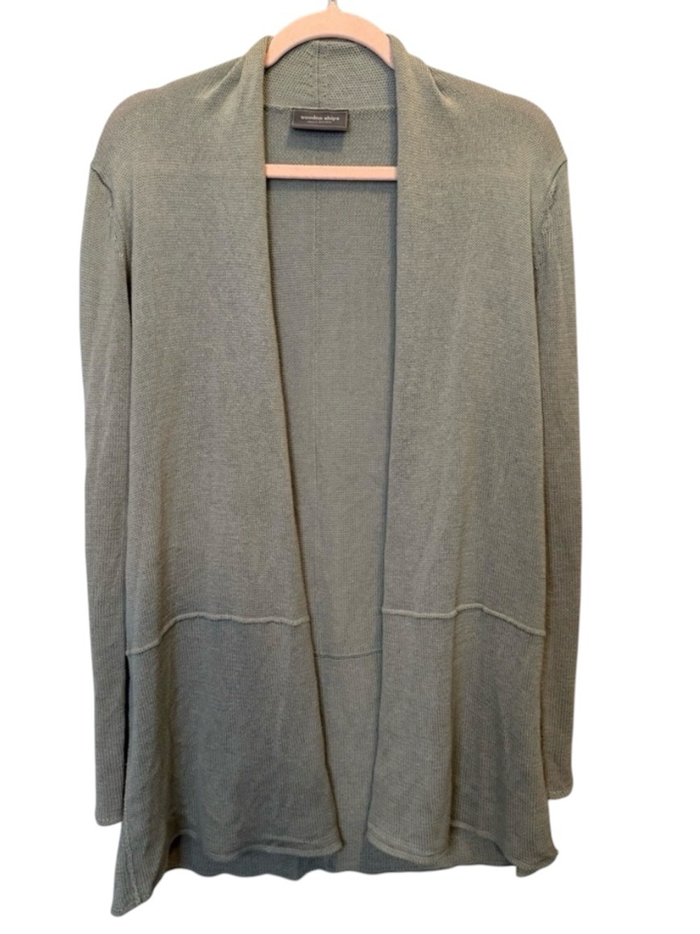 Wooden Ships Gray Open-Front Knit Cardigan M/L Cozy Minimalist